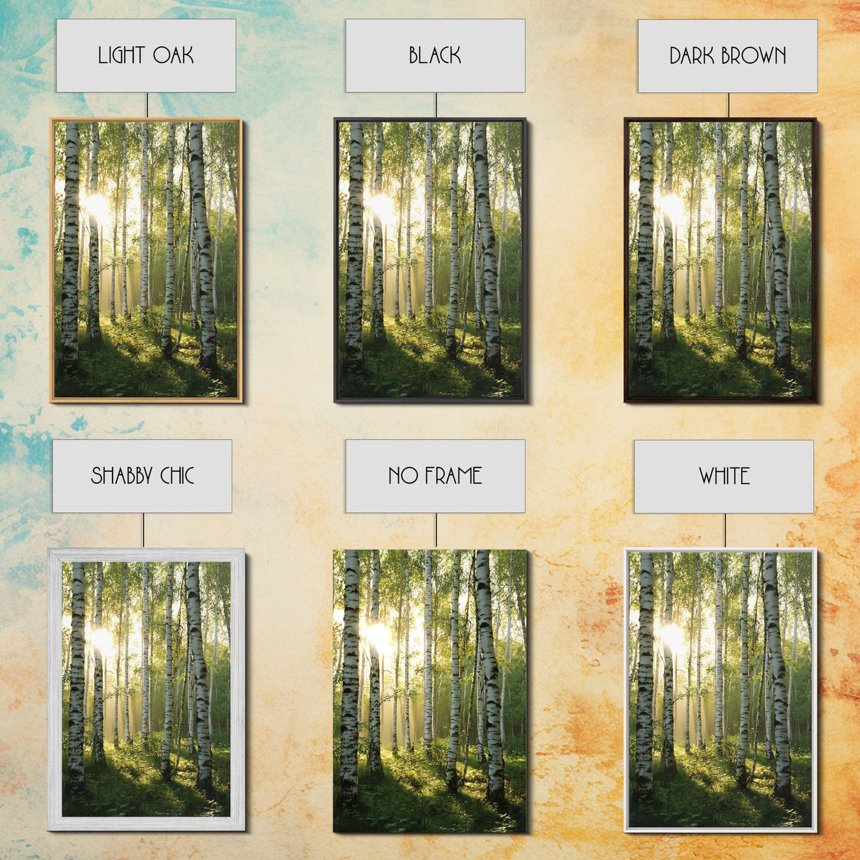 Morning Sunlight Birch Tree Art Canvas Print Natural Landscape Gift Rustic Farmhouse Vertical Artwork Home Decor Above Bed