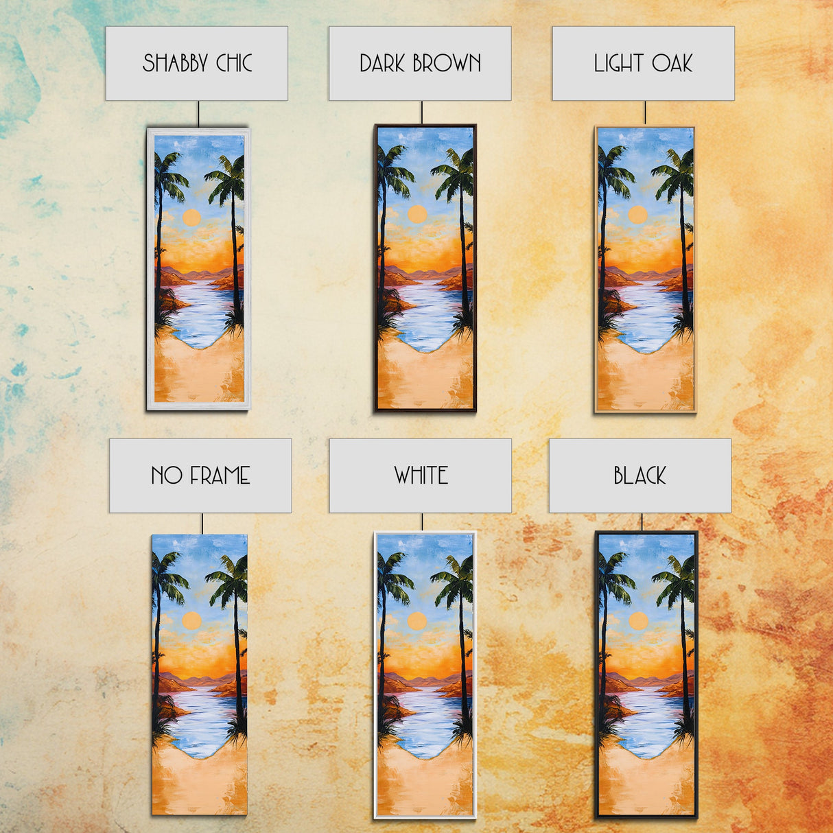 Tropical Sunset, palm tree painting, coastal decor, Hawaii art, nautical painting, framed canvas print, coastal landscape art
