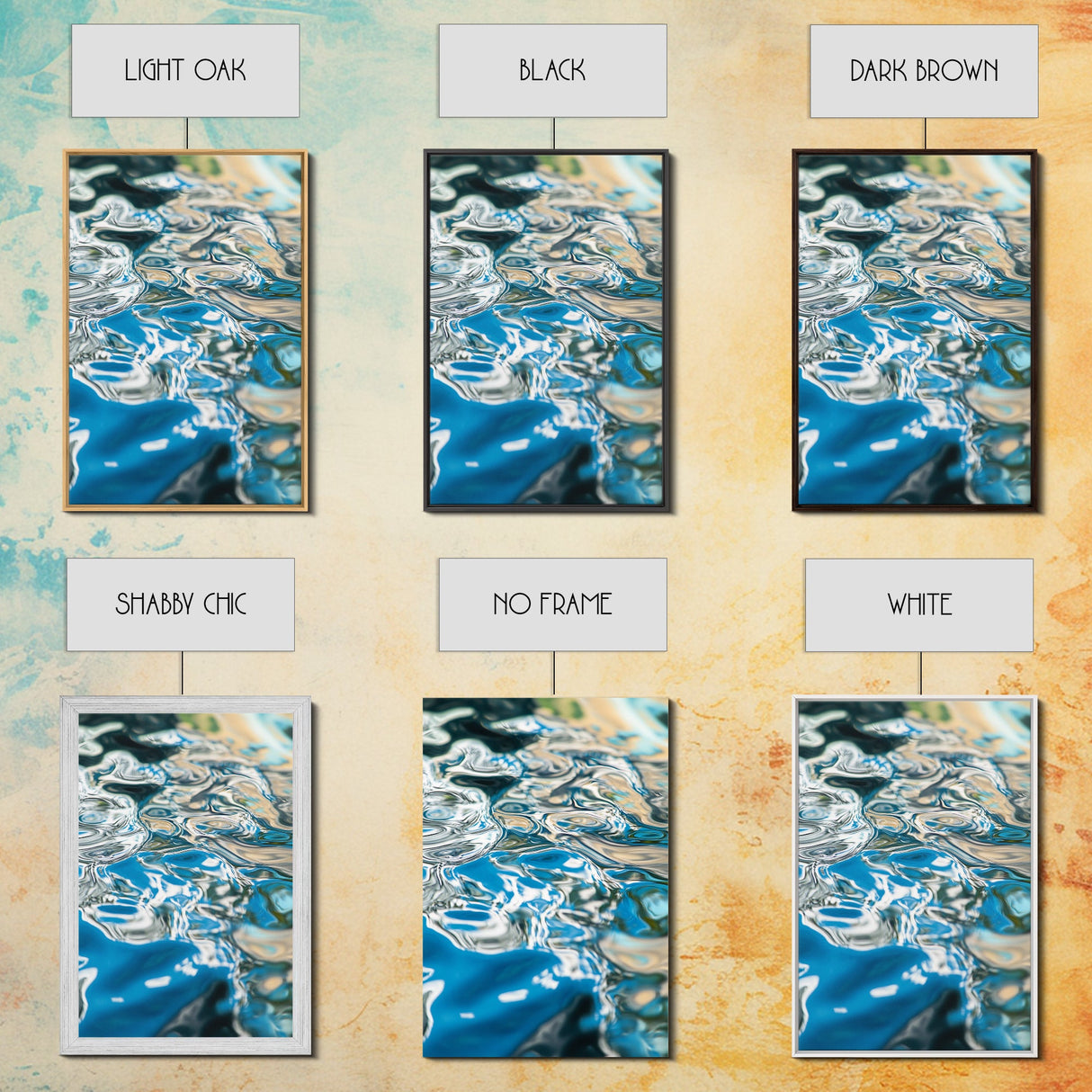 Water Reflection, abstract art, teal wall art, coastal decor, wabi sabi art, minimalist art, framed canvas print, wall decor