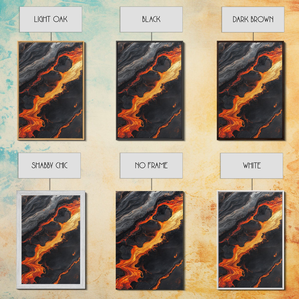 Molten Lava Flow Canvas Print Abstract Fire Art Modern Home Decor Dramatic Wall Artwork Industrial Style Accent Unique Gift Idea