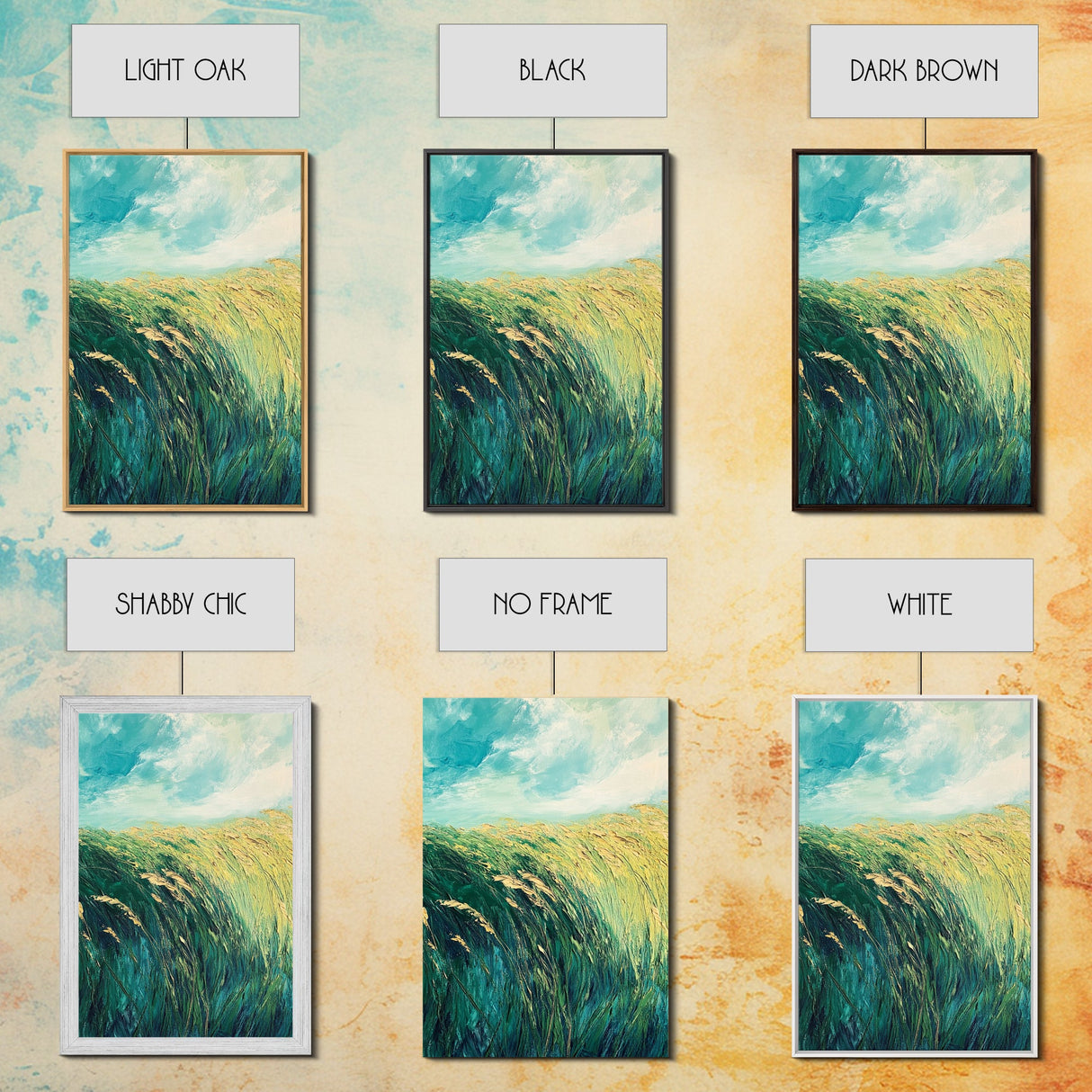 Wheat Field Landscape Canvas Print Rustic Farmhouse Wall Art, Golden Harvest Painting, Nature Art, Countryside Decor, Autumn Home Decor