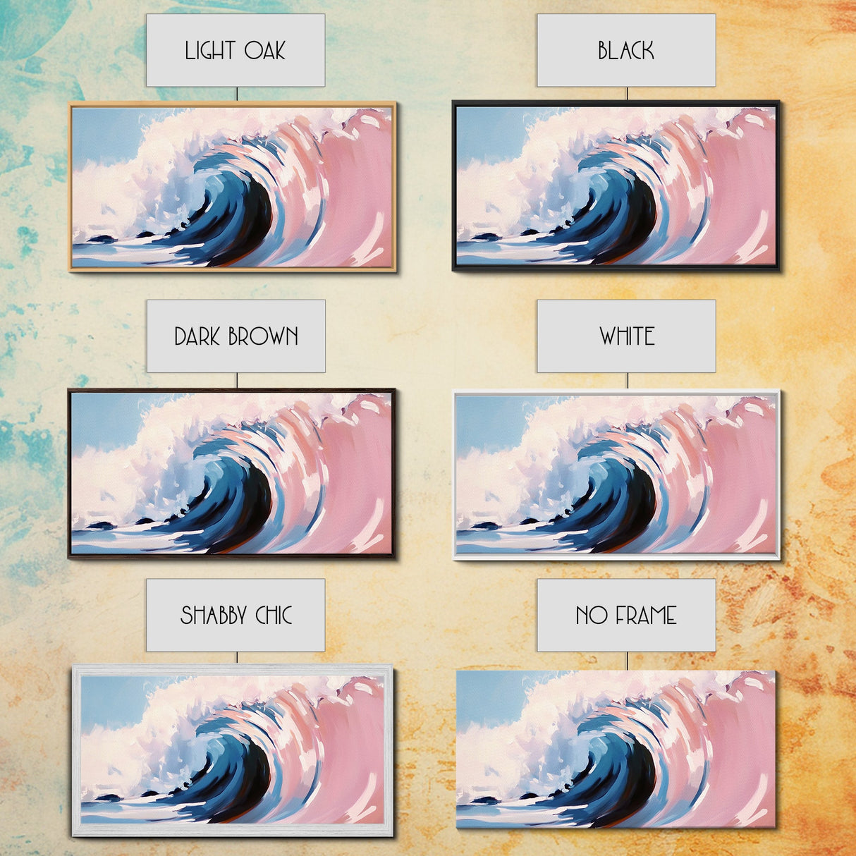 Rolling Surf, Coastal Wall Art, Wave Painting, Ocean Aesthetic, Nautical Decor, Beach House Art, Modern Abstract, Framed Canvas Print
