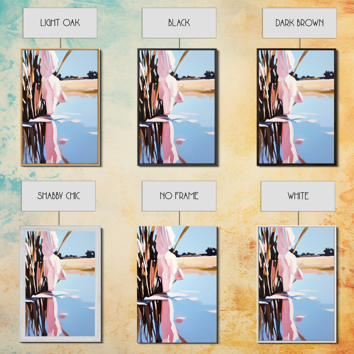 Marsh Reflection, Nature Wall Art, Serene Landscape, Boho Home Decor, Tranquil Aesthetic, Living Room Art, Canvas Print, Water Painting