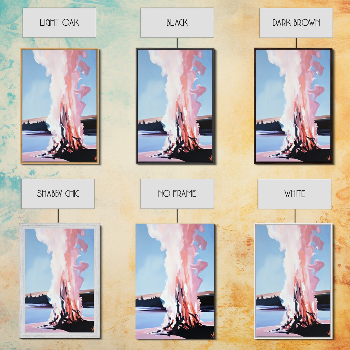 Smoky Bonfire, Abstract Fall Art, Cozy Landscape Painting, Framed Canvas Print, Cabin Wall Art, Autumn Home Decor, Living Room Artwork