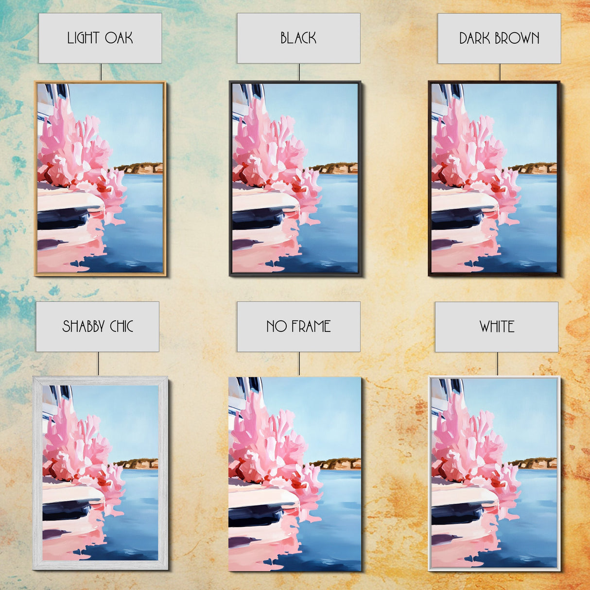 Boat Reflection, Nautical Wall Art, Ocean Painting, Framed Canvas Print, Coastal Living Decor, Modern Seascape, Beach House Artwork