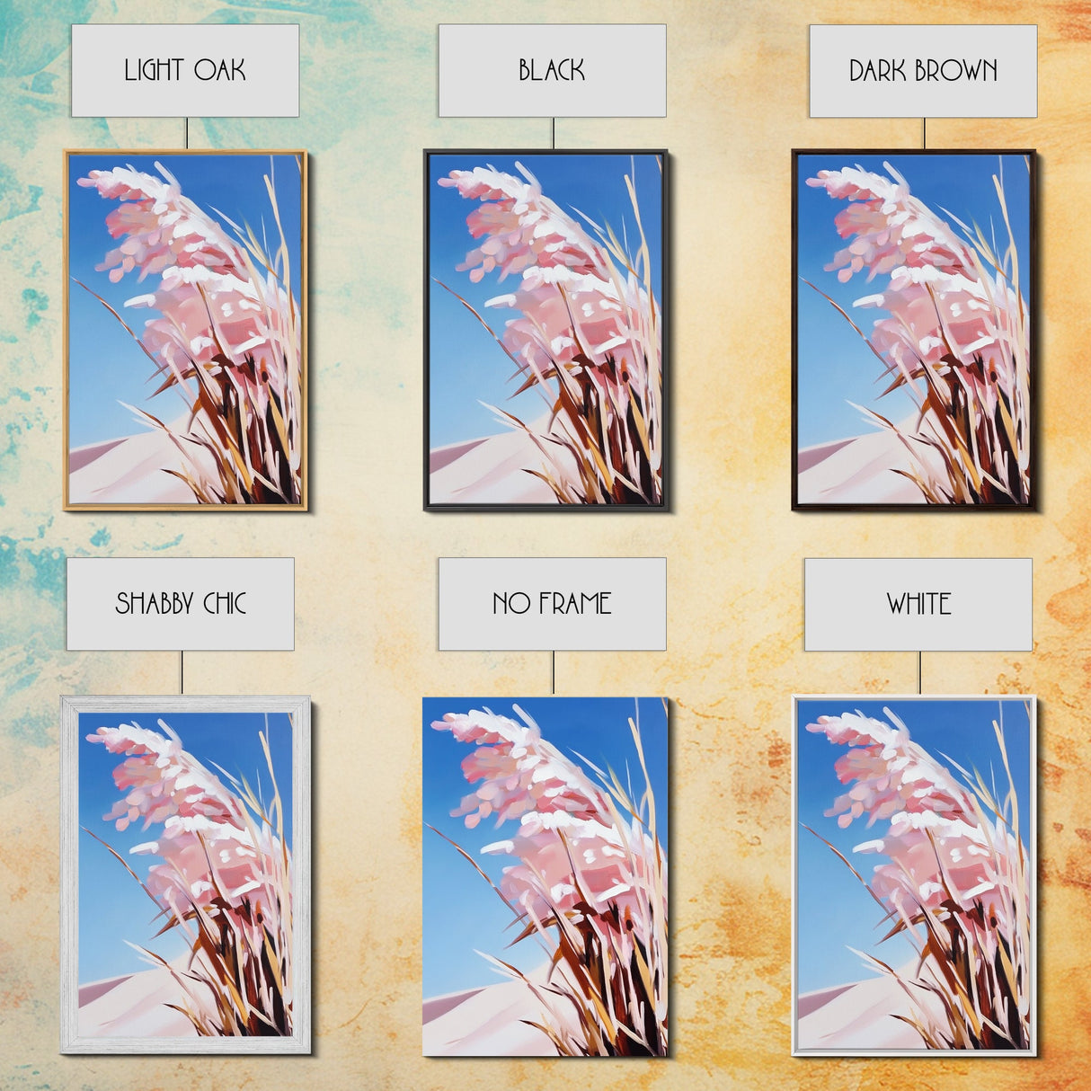 Windblown Grass, Beach Prairie Art, Coastal Breeze Print, Framed Canvas Print, Neutral Minimalist Decor, Modern Nature Wall Art