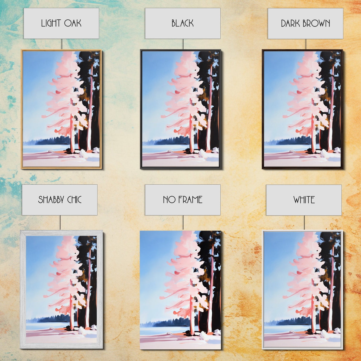 Pink Reflection, Modern Wall Art, Minimalist Decor, Aesthetic Print, Abstract Painting, Framed Canvas Print, Boho Bedroom Art, Gift