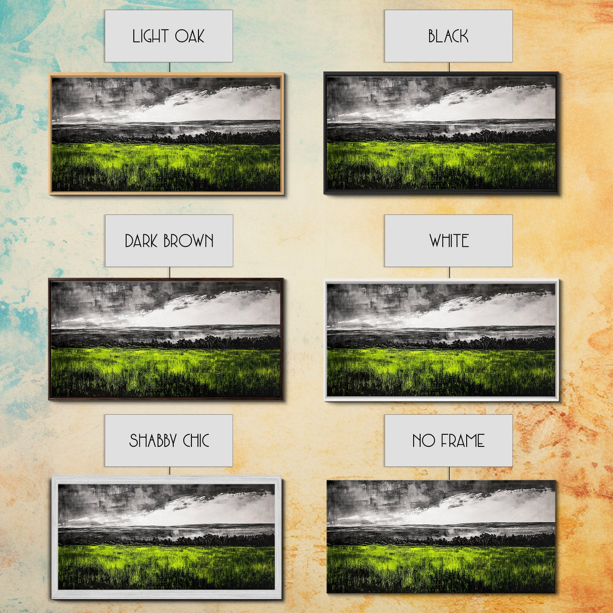 Green, Landscape, Nature, Canvas Print, Rolling Fields Wall Art, Scenic Countryside Painting, Modern Rustic Home Decor, Large Wall Art