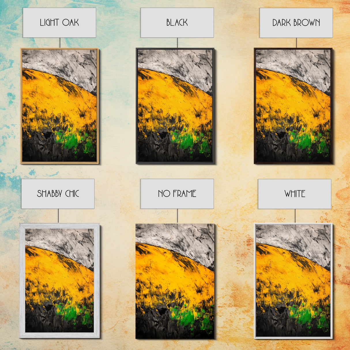 Golden Hills, Abstract Landscape, Earthy Tones, Autumn Wall Art, Warm Color Palette, Nature Inspired, Living Room Art, Framed Canvas Print