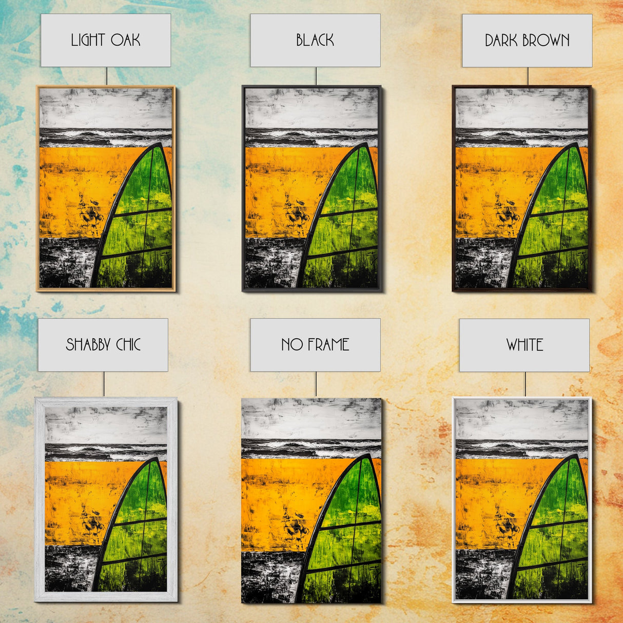 Yellow Beach, Sailboat Art, Nautical Decor, Coastal Wall Art, Framed Canvas Print, Ocean Waves, Living Room Art, Bold Abstract Style