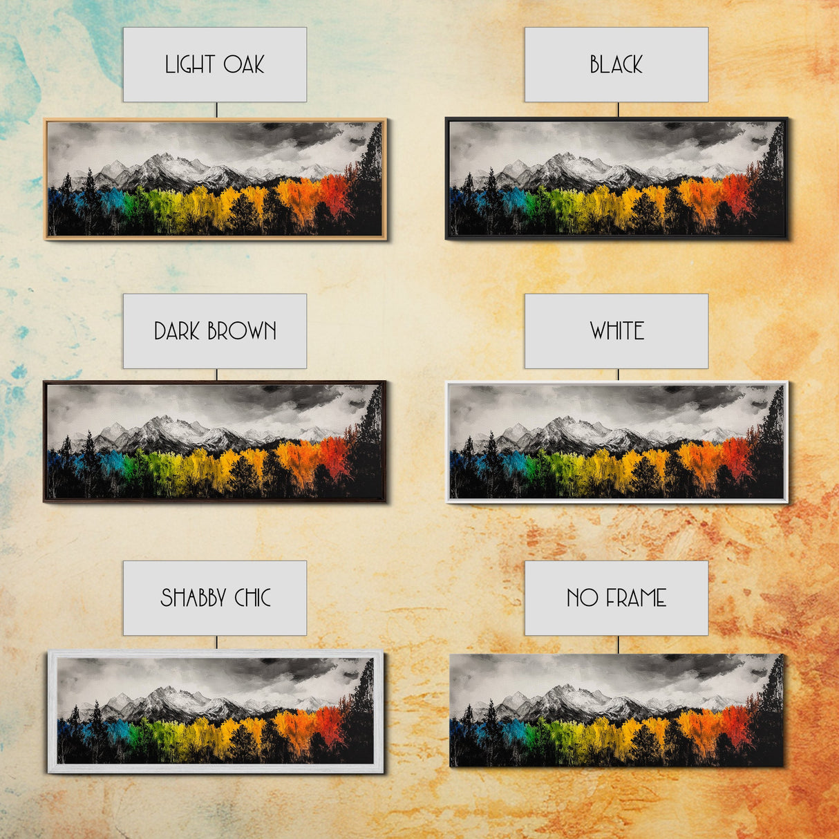 Autumn Colors, Vibrant Mountain Art, Seasonal Landscape, Framed Canvas Print, Nature Wall Art, Cabin Decor, Large Print