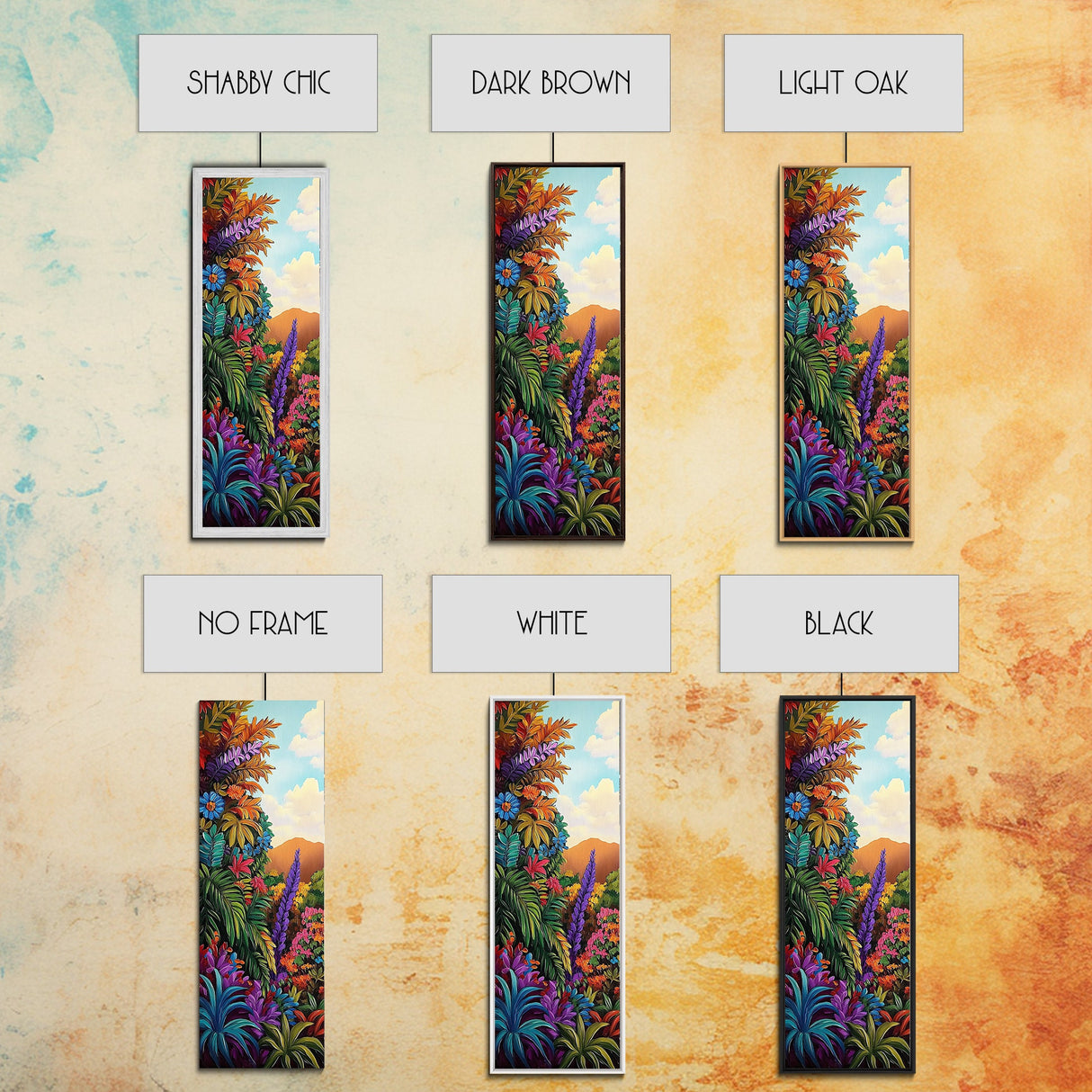 Vibrant Tropical, Jungle Art – Framed Canvas Print, tropical rainforest painting, bold wall decor, boho living room wall art, botanical vibe