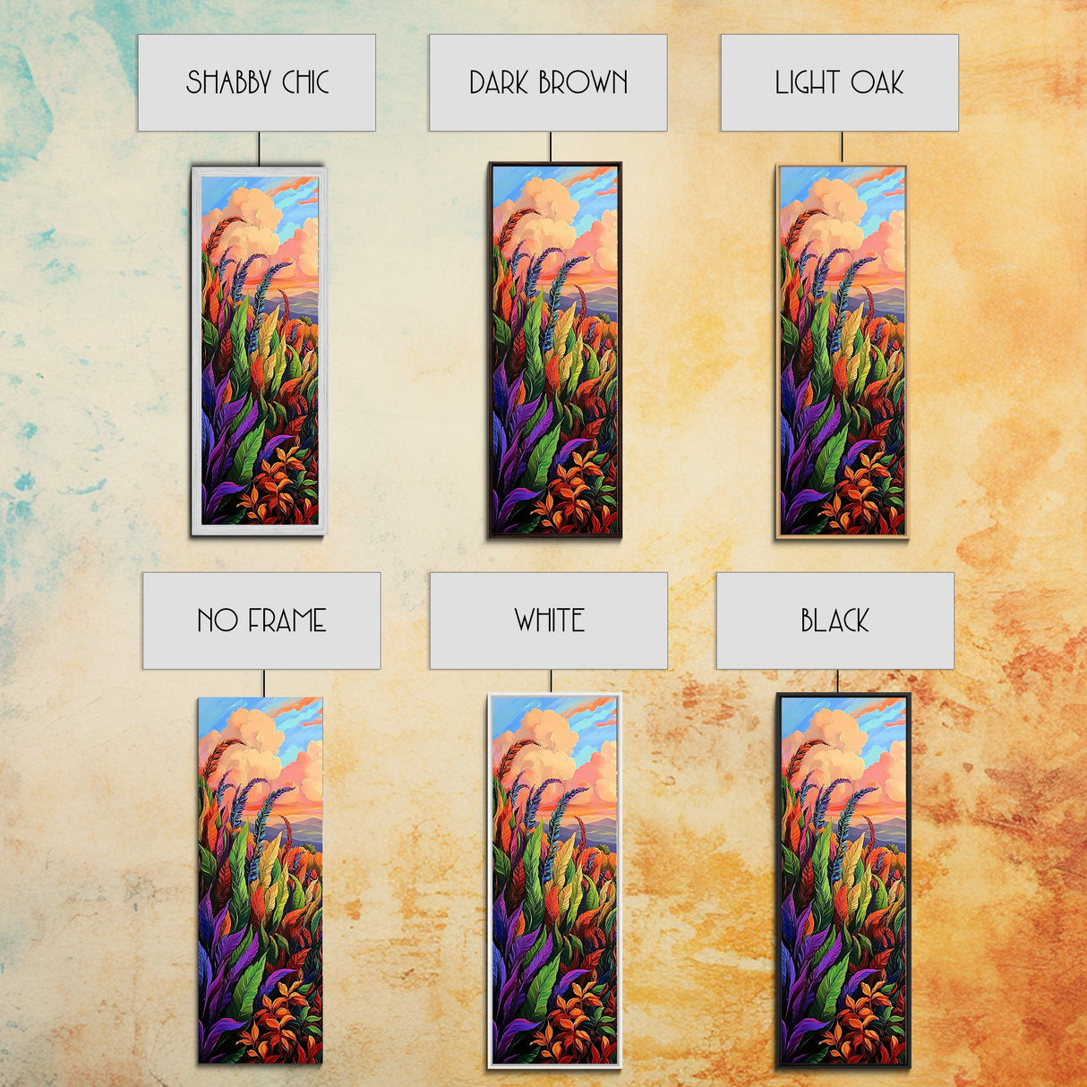 Leaves Sunset, Fall, Nature, Canvas Print, Autumn Wall Art, Colorful Landscape Decor, Cozy Living Room Accent, Botanical Fall Painting