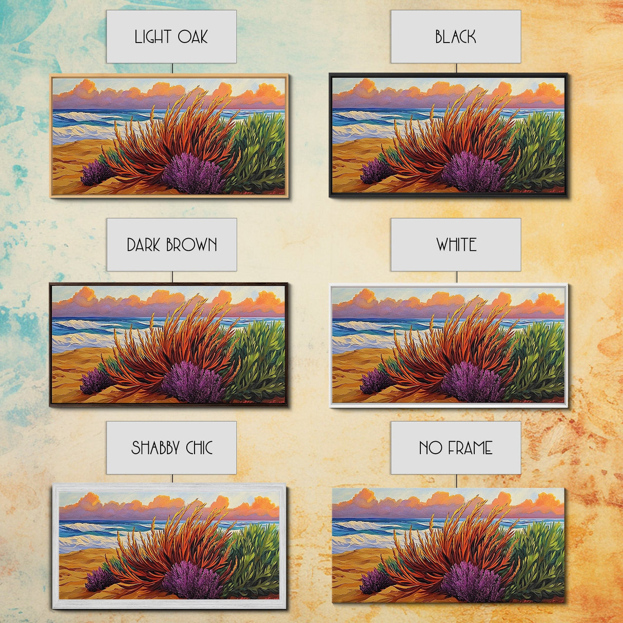 Beach, Sunset, Grasses, Coastal, Canvas Print, Tropical coastal wall art, desert beach boho art, modern bathroom art, hallway decor