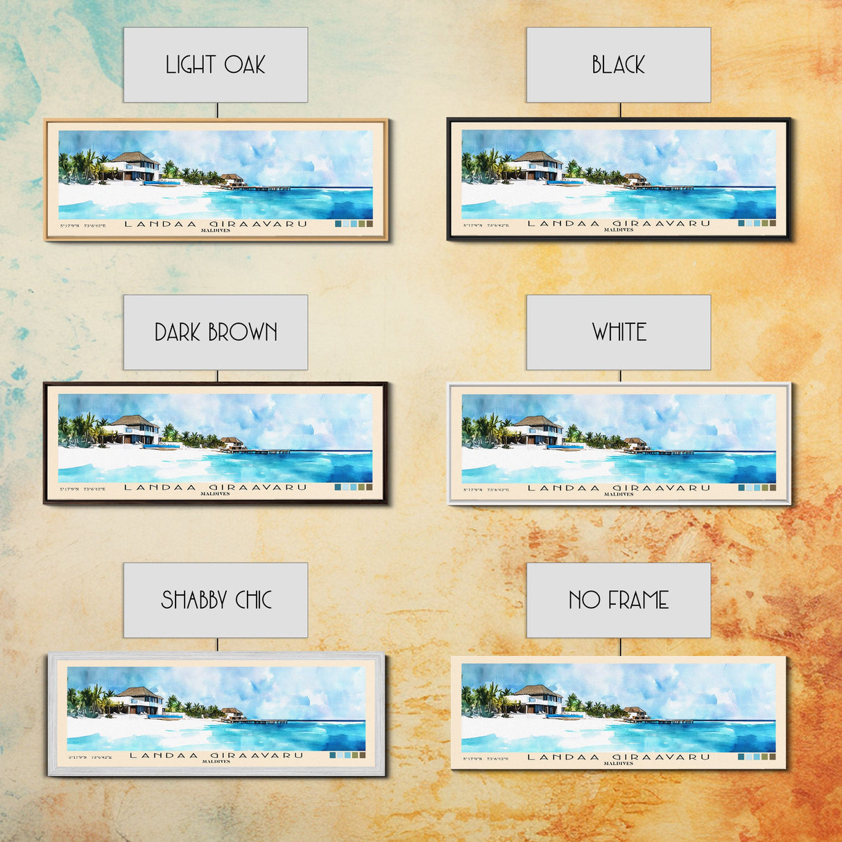 Landaa Giraavaru, Maldives Watercolor Beach Print, Vacation Gift, Maldives Wall Art, Beach Painting, Beach Decor, Beach Painting