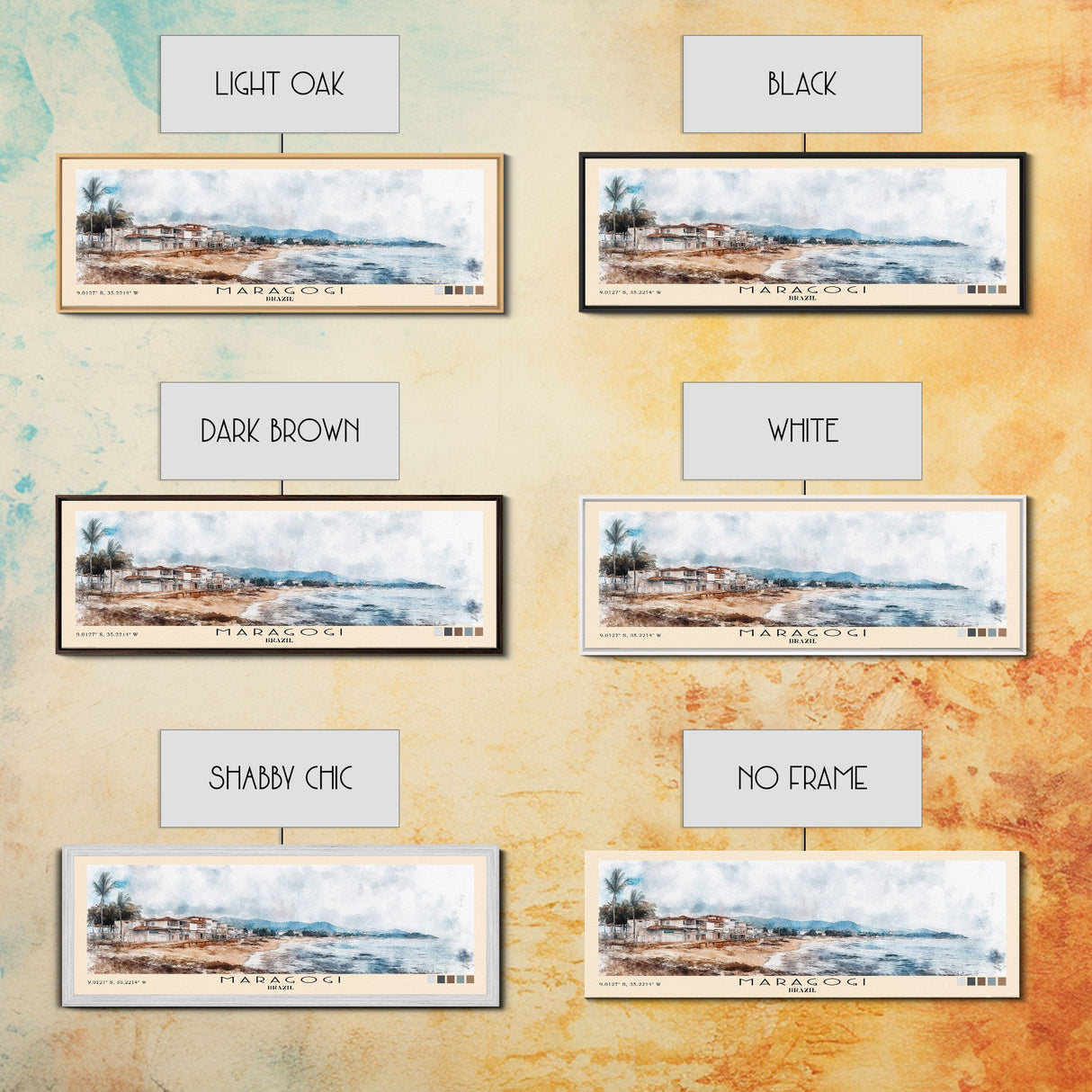 Maragogi, Brazil Watercolor Beach Print, Vacation Gift, Brazil Wall Art, Beach Painting, Beach Decor, Beach Painting