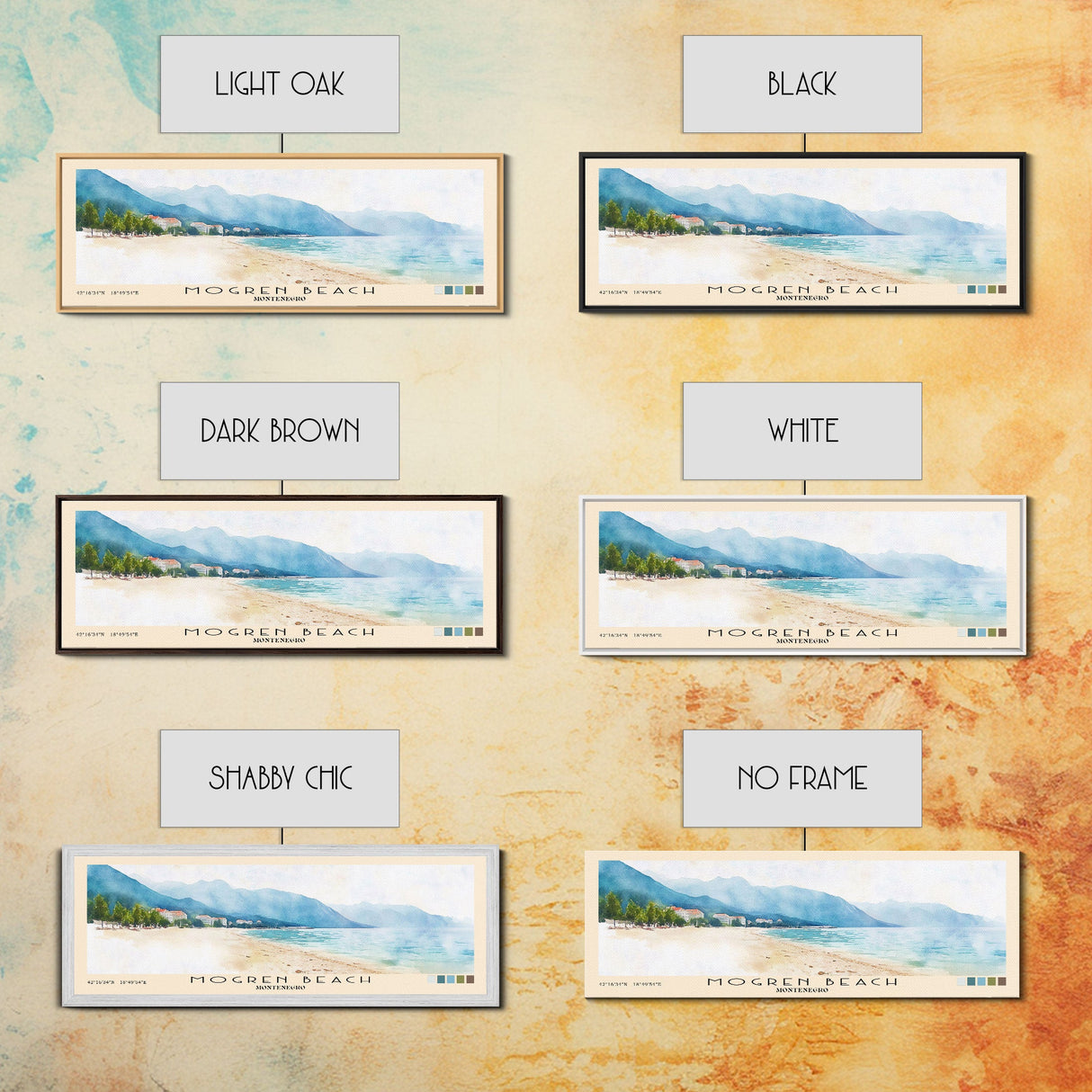 Mogren Beach, Montenegro Watercolor Beach Print, Vacation Gift, Montenegro Wall Art, Beach Painting, Beach Decor, Beach Painting