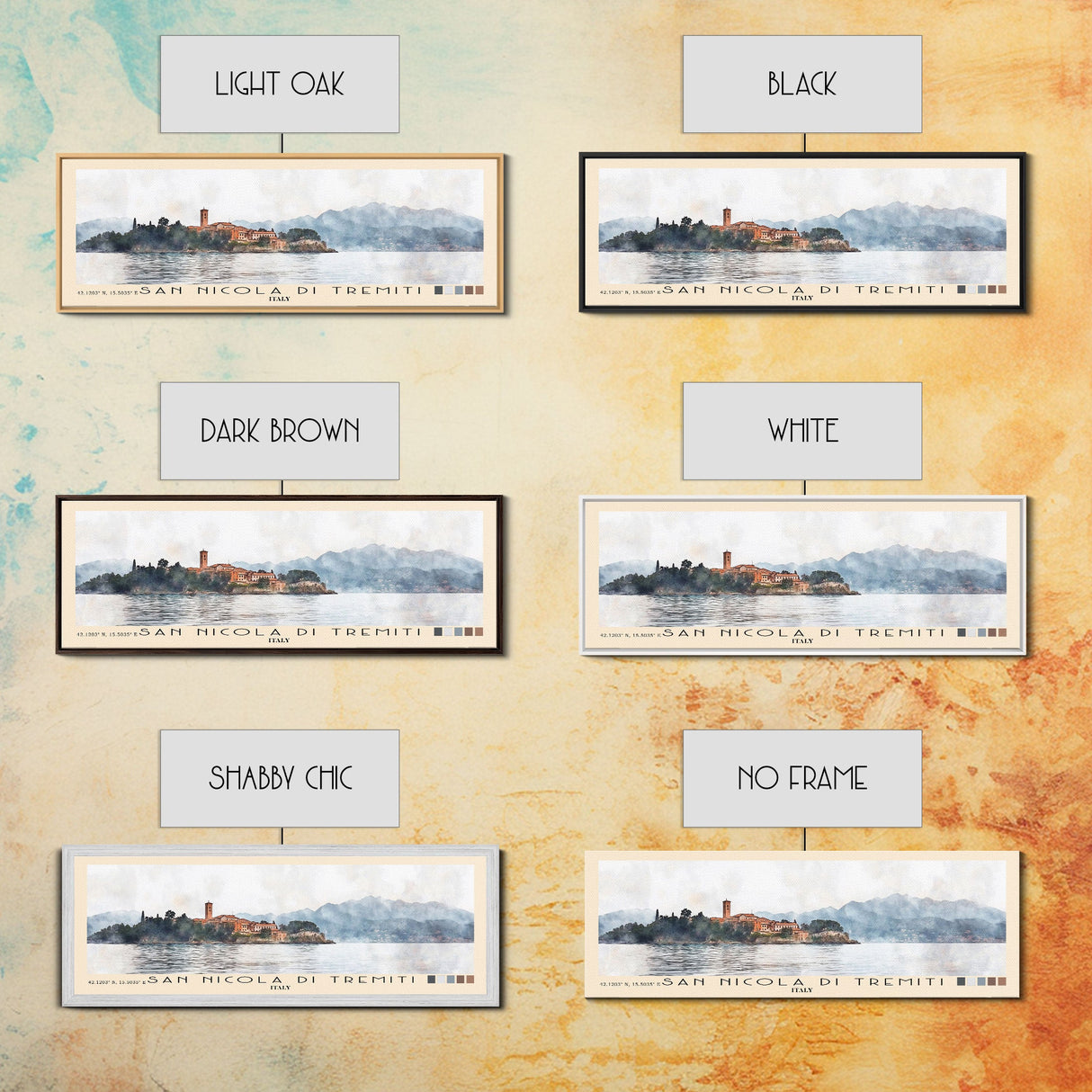 San Nicola di Tremiti, Italy Watercolor Beach Print, Vacation Gift, Italy Wall Art, Beach Painting, Beach Decor, Beach Painting