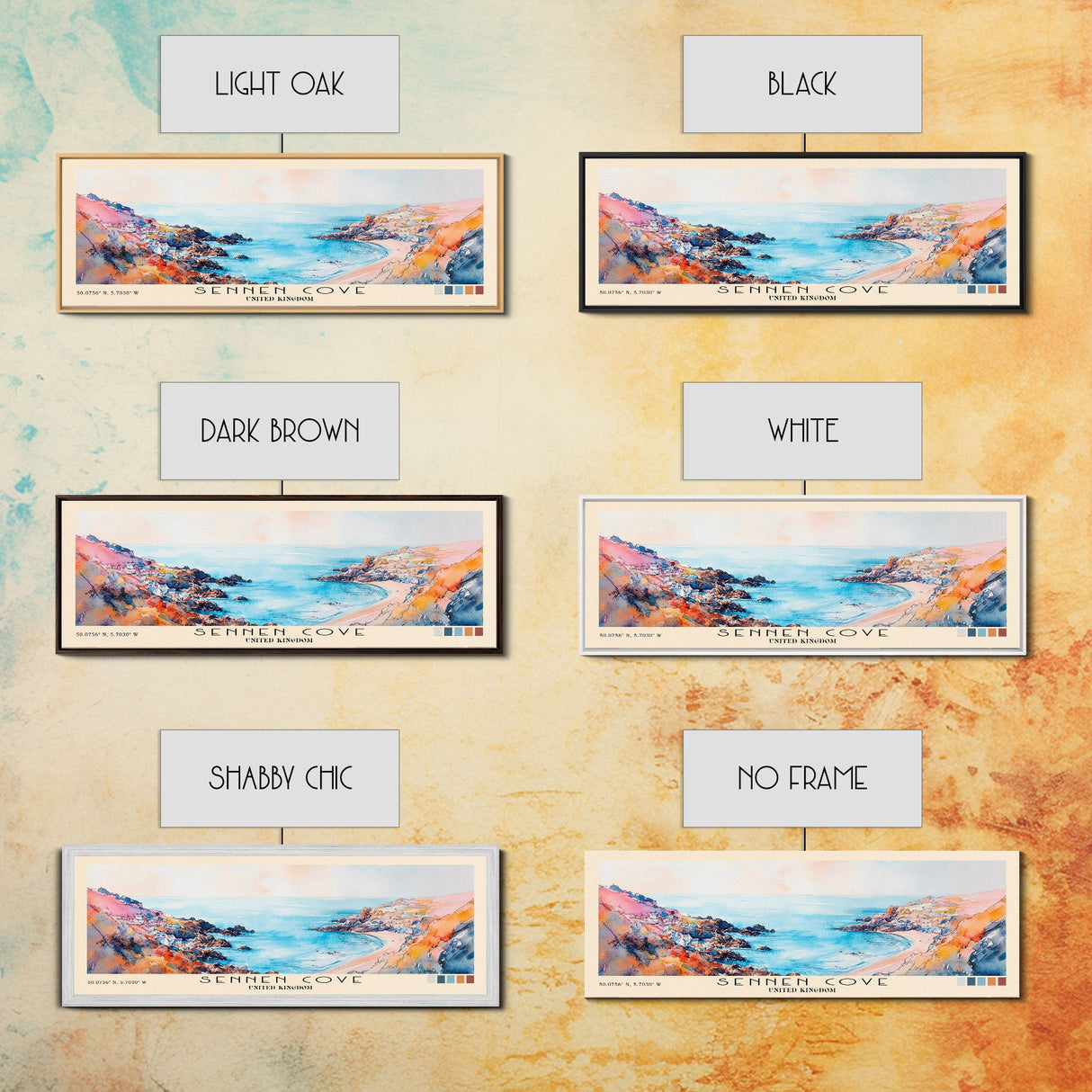 Sennen Cove, United Kingdom Watercolor Beach Print, Vacation Gift, United Kingdom Wall Art, Beach Painting, Beach Decor, Beach Painting