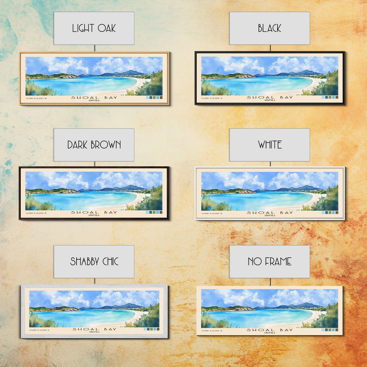 Shoal Bay, Anguila Watercolor Beach Print, Vacation Gift, Anguila Wall Art, Beach Painting, Beach Decor, Beach Painting