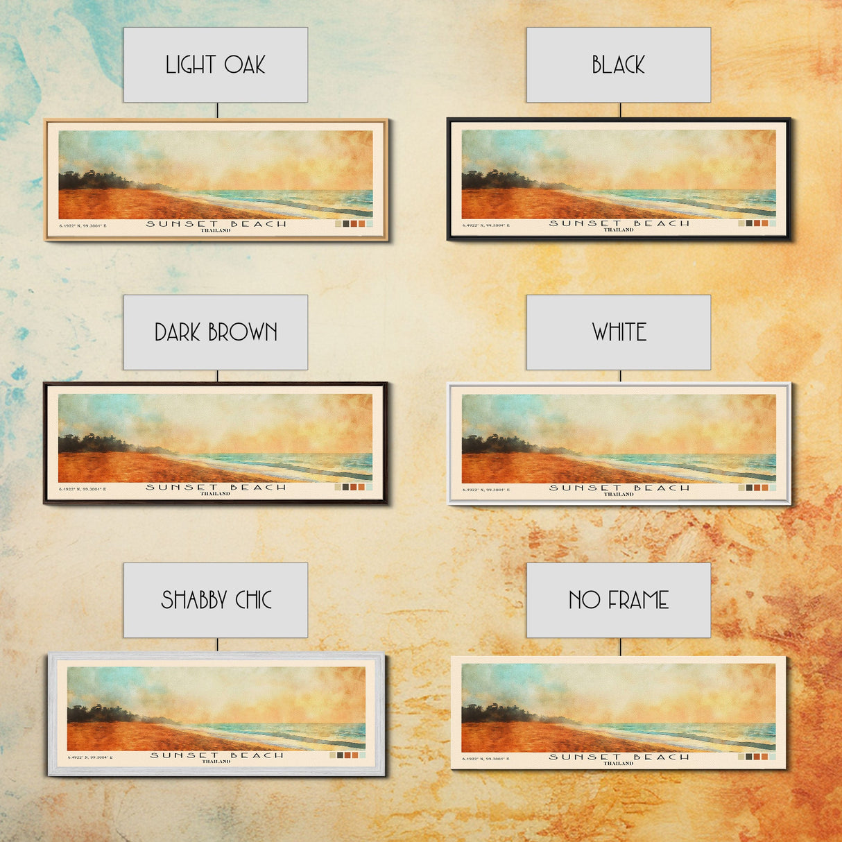 Sunset Beach, Thailand Watercolor Beach Print, Vacation Gift, Thailand Wall Art, Beach Painting, Beach Decor, Beach Painting