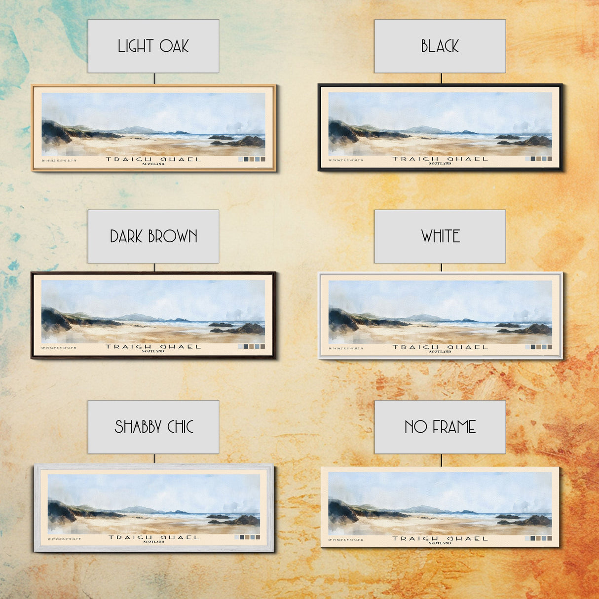 Traigh Ghael, Scotland Watercolor Print, Vacation Gift, Scotland Wall Art, Beach Painting, Beach Decor, Large Wall Art, Wood Frame Art