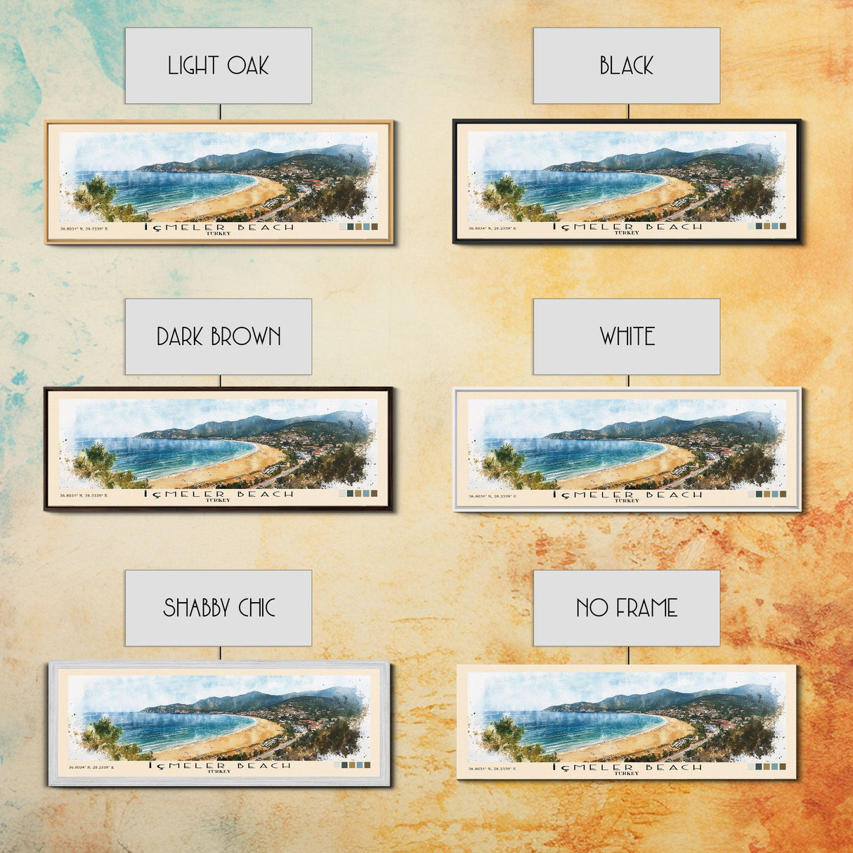 İçmeler Beach, Turkey Watercolor Beach Print, Vacation Gift, Turkey Wall Art, Beach Painting, Beach Decor, Beach Painting