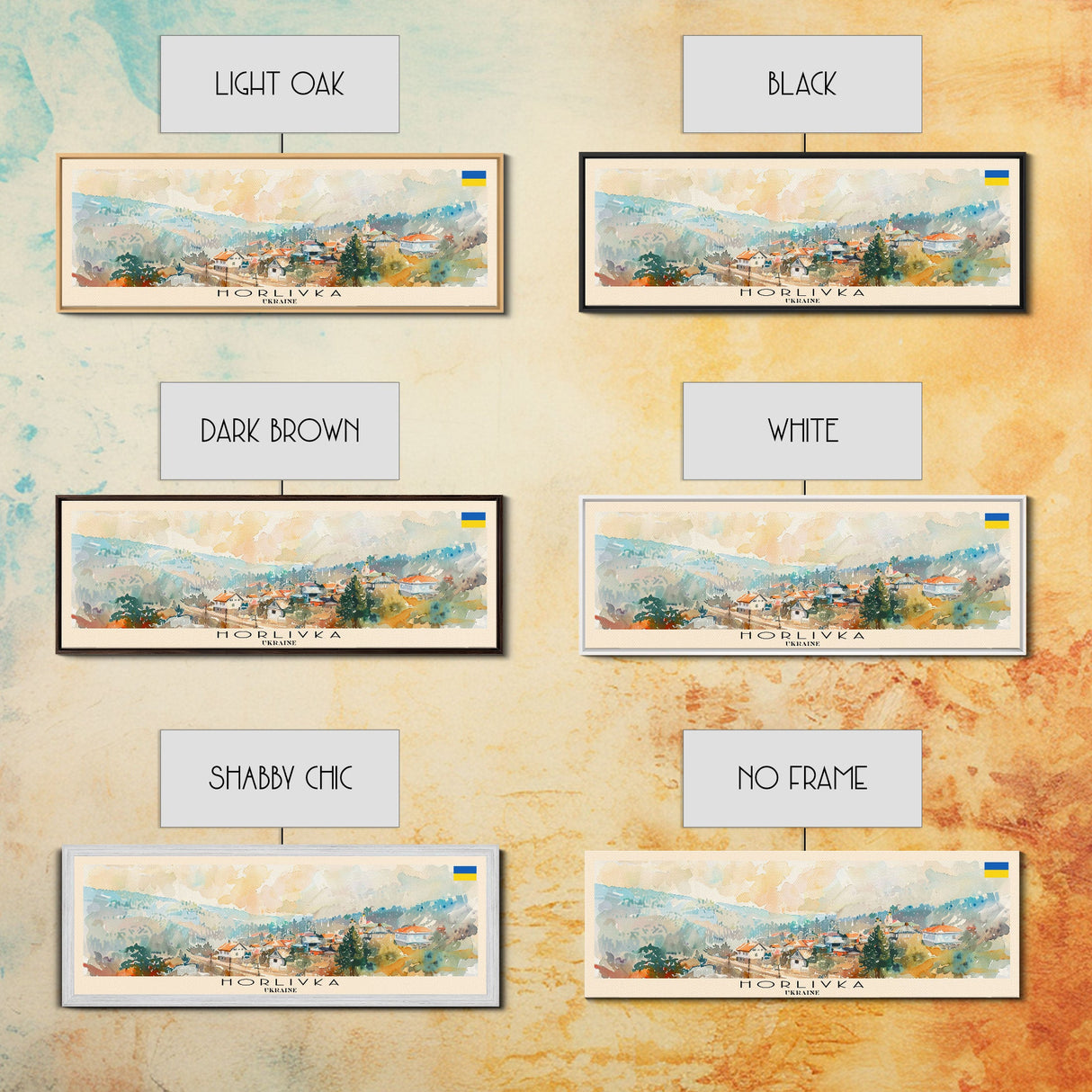 Horlivka Ukraine Wall Art, Panoramic Travel Poster, Panoramic Framed Canvas Print, City Wall Art, Wall Hanging Home Decor, Travel Art