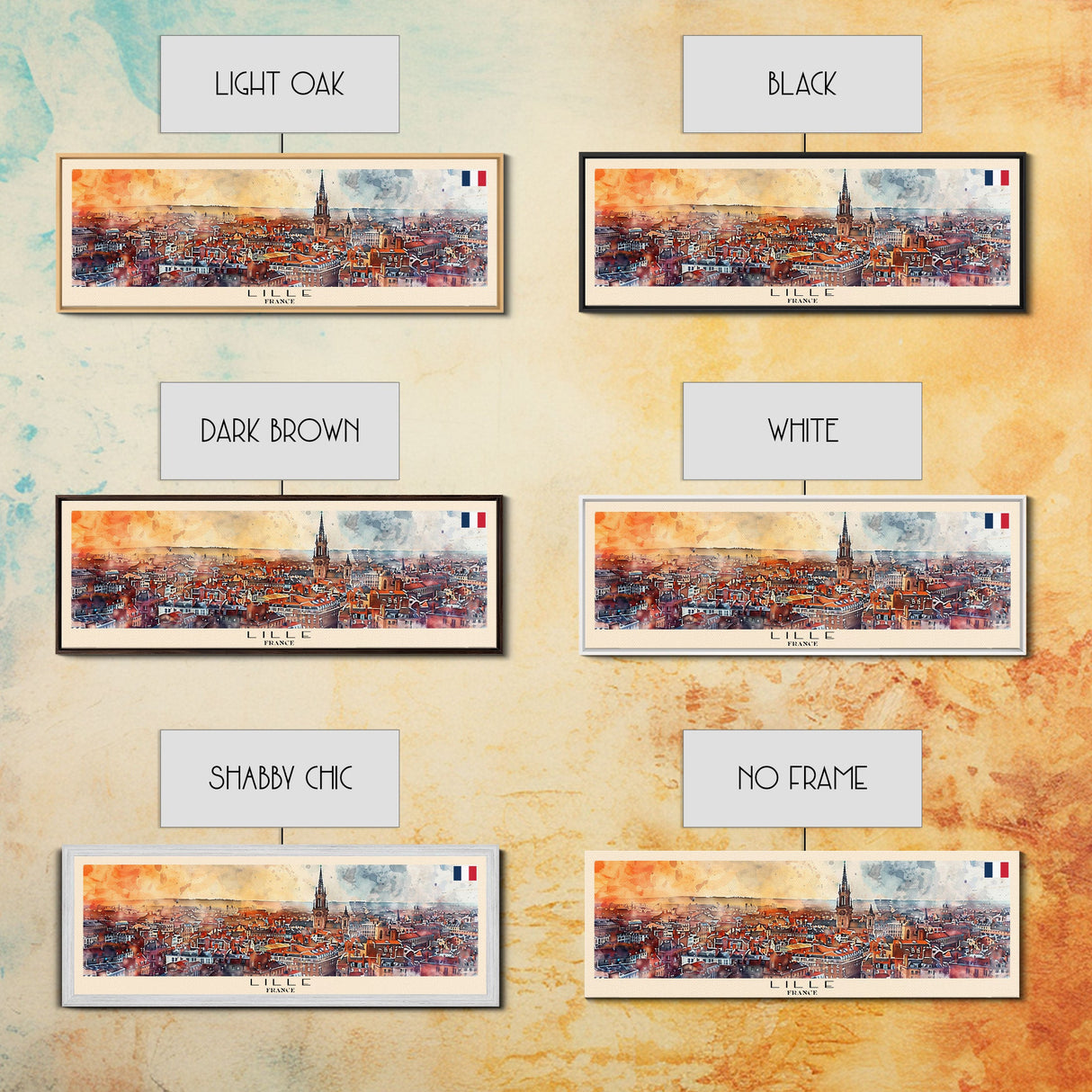 Lille France Wall Art, Panoramic Travel Poster, Panoramic Framed Canvas Print, City Wall Art, Wall Hanging Home Decor, Travel Art