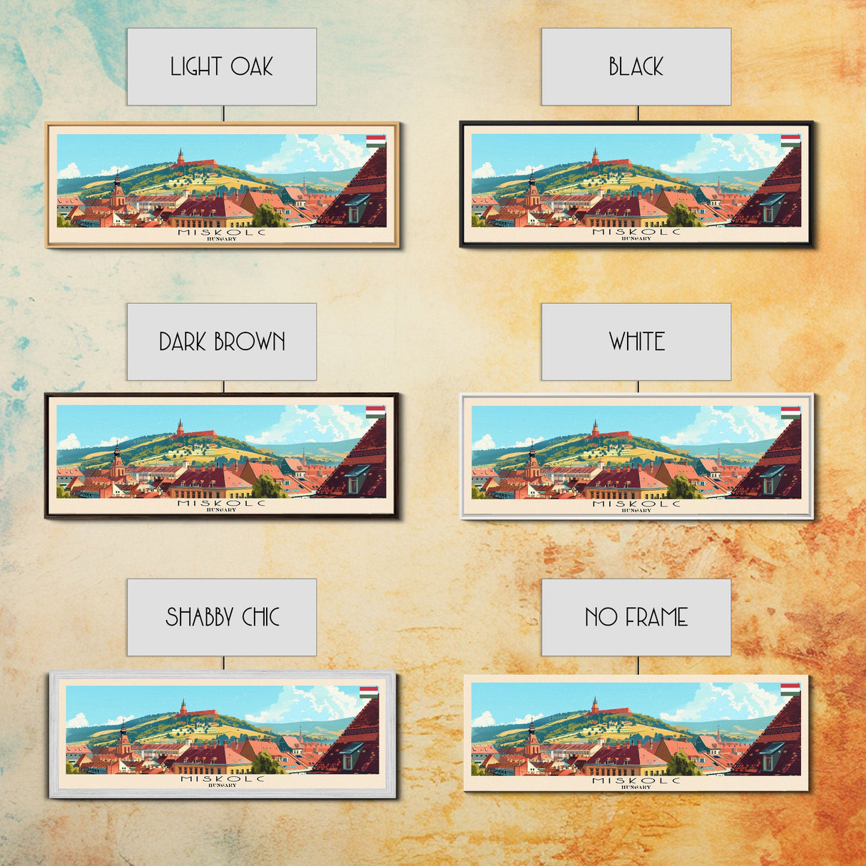 Miskolc Hungary Wall Art, Panoramic Travel Poster, Panoramic Framed Canvas Print, City Wall Art, Wall Hanging Home Decor, Travel Art