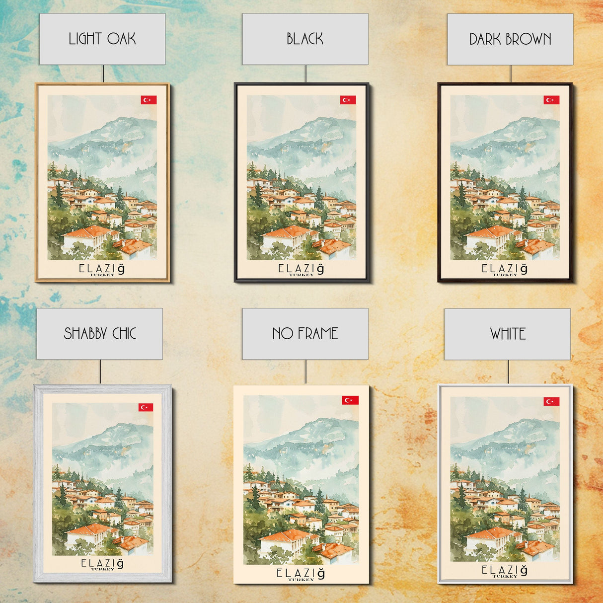 Serene Elazığ, Turkey Framed Canvas Print. Picturesque Wall Art for Living Room or Bedroom Decor, Beautiful Travel Poster.