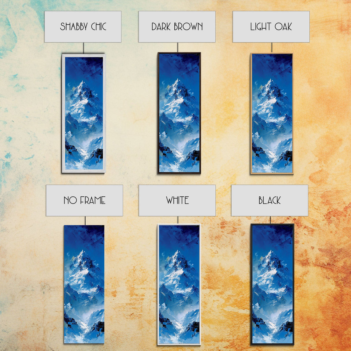 Mountain Landscape Art for Home - Framed Canvas Print, Skinny Tall Art, Living Room Wall Art, Bedroom Decor, Panoramic Landscape Artwork