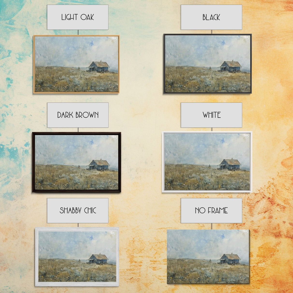 Kitsch Kitchen Farmhouse Decor Framed Canvas Print, Farmhouse Decor, Original Art Of an Old Farmhouse, Western Decor