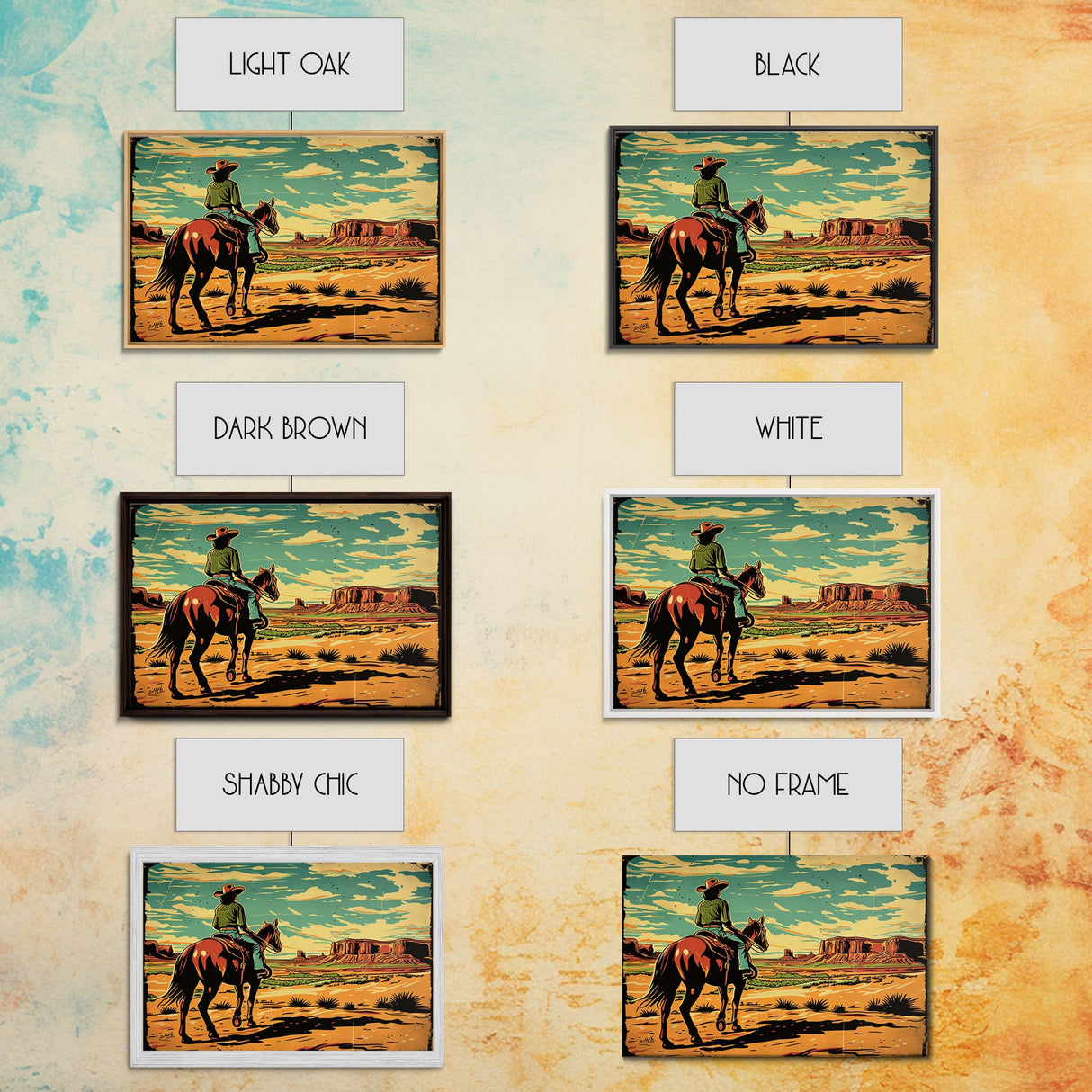 The Cowgirl | Wild West Pop Art | Framed Canvas Print Or Metal Print | Wood Framed Art | Western Decor, Wild West Art, Southwest Home Decor