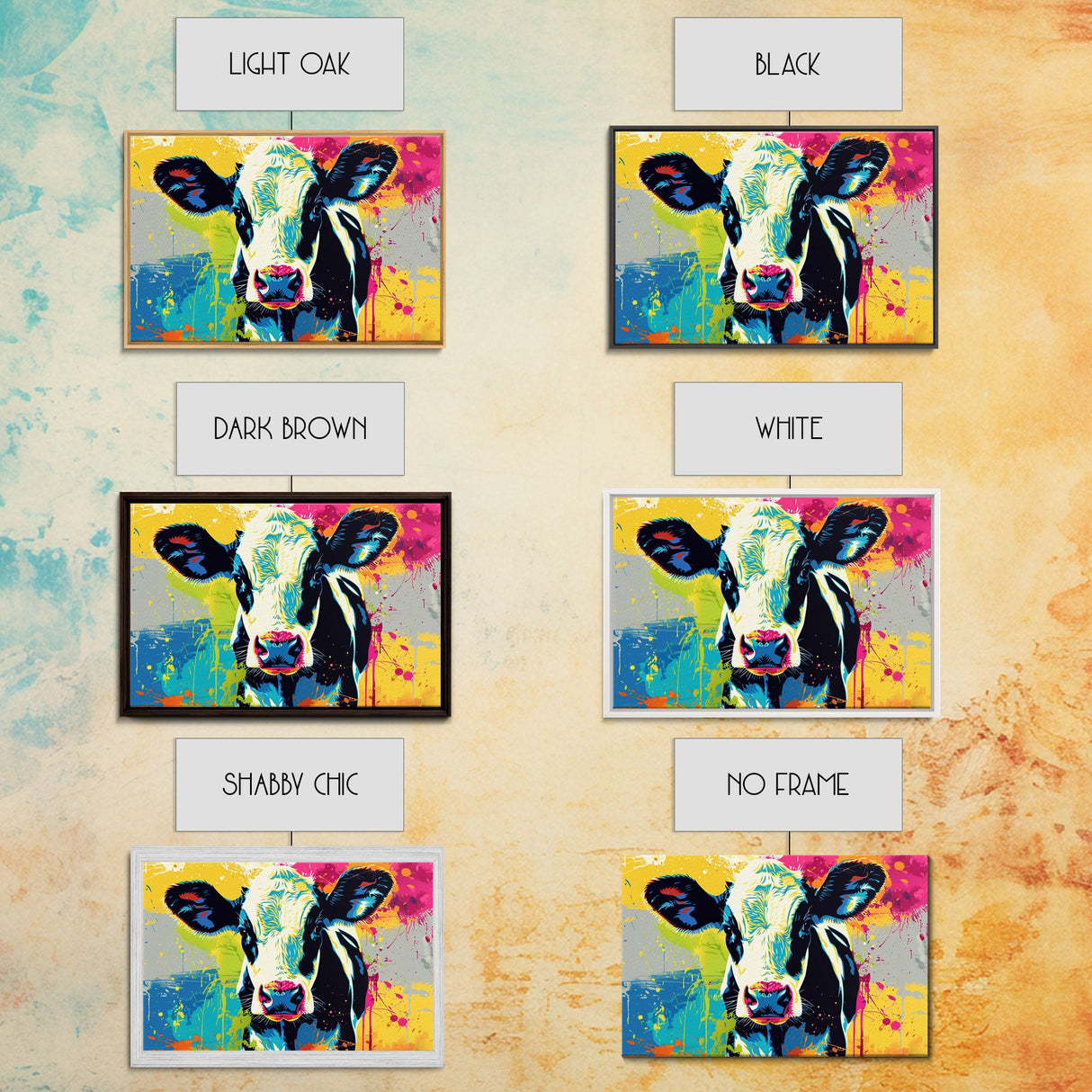 Cow Wall Art, Cow Print, Cow Wallhanging, Farmhouse Decor, Country Western Decor, Cow Lover Gift, Framed Canvas Print Or Metal Art Print