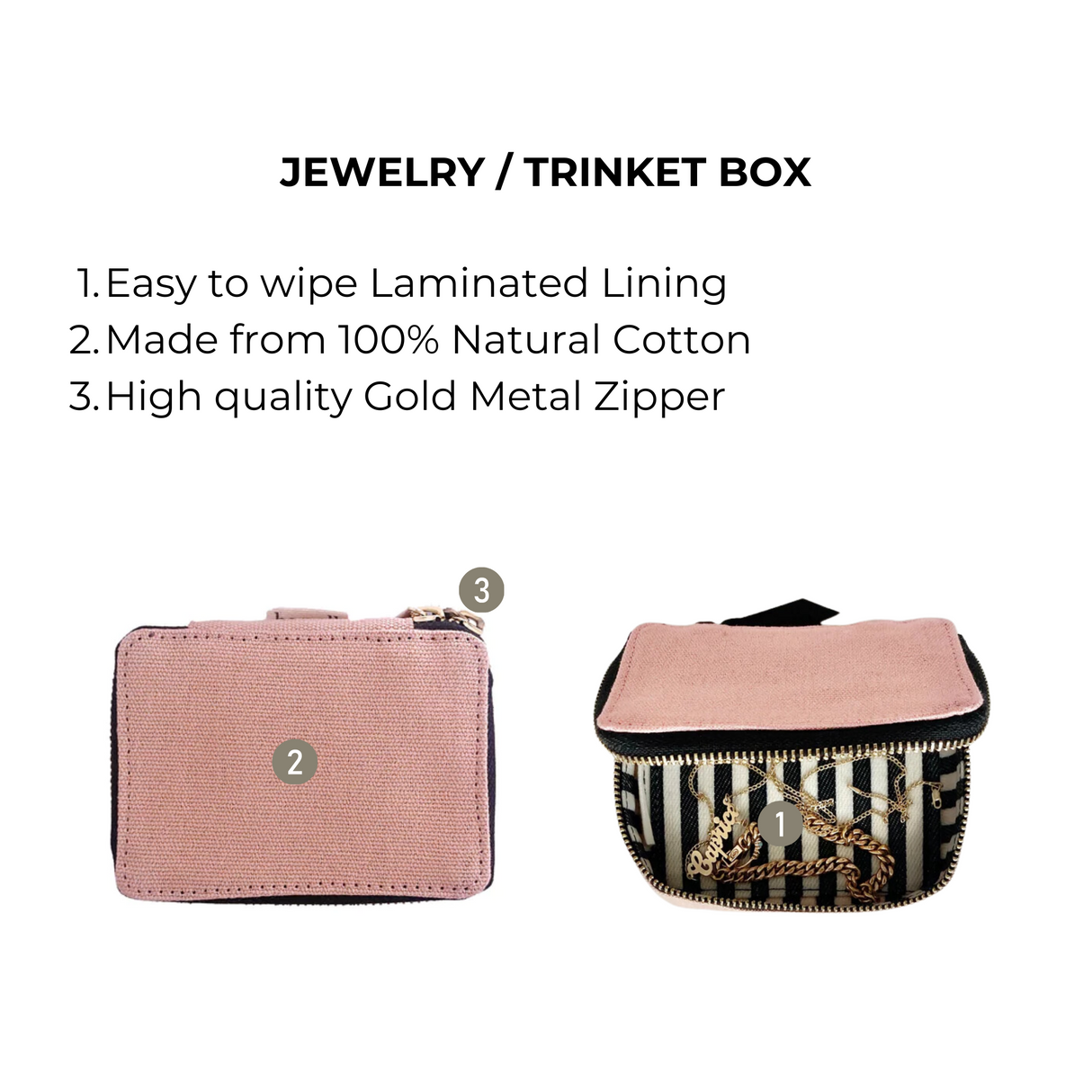 Jewelry/Trinket Box – Small – Pink/Blush