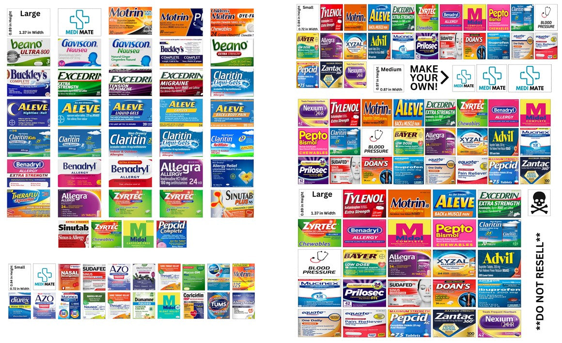 Travel Pill Organizer 10 space Box With 1000+ Free Labels Download