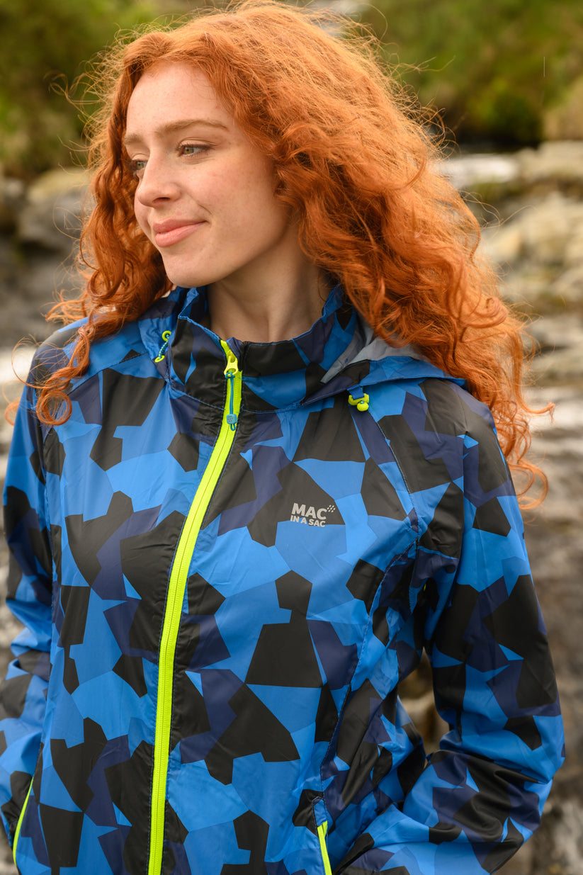 Blue Camo Mac-In-A -Sac Origin II Rain Coat
