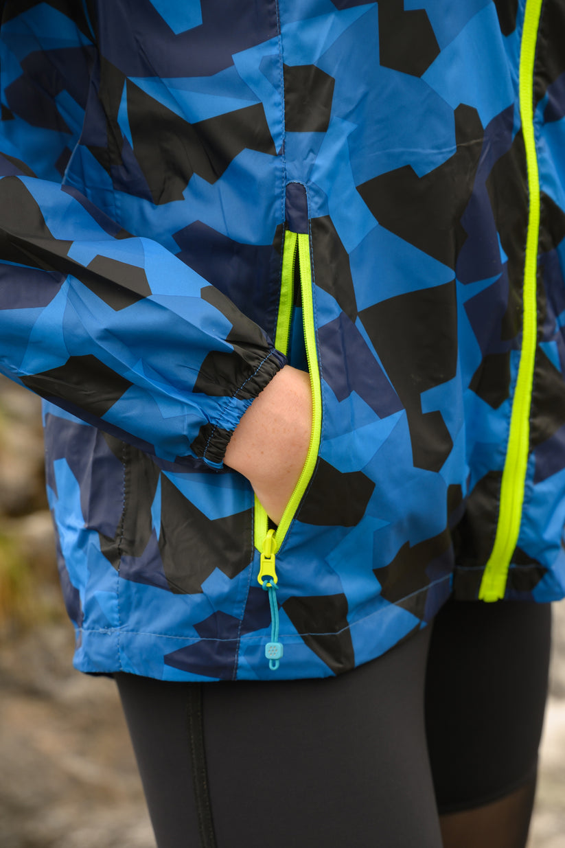 Blue Camo Mac-In-A -Sac Origin II Rain Coat
