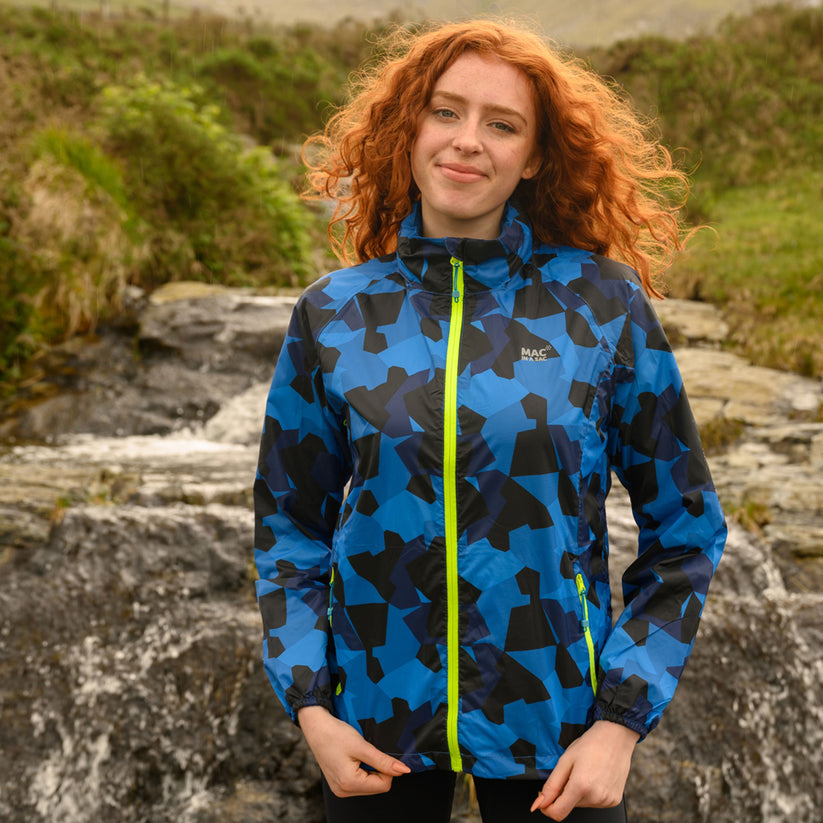 Blue Camo Mac-In-A -Sac Origin II Rain Coat