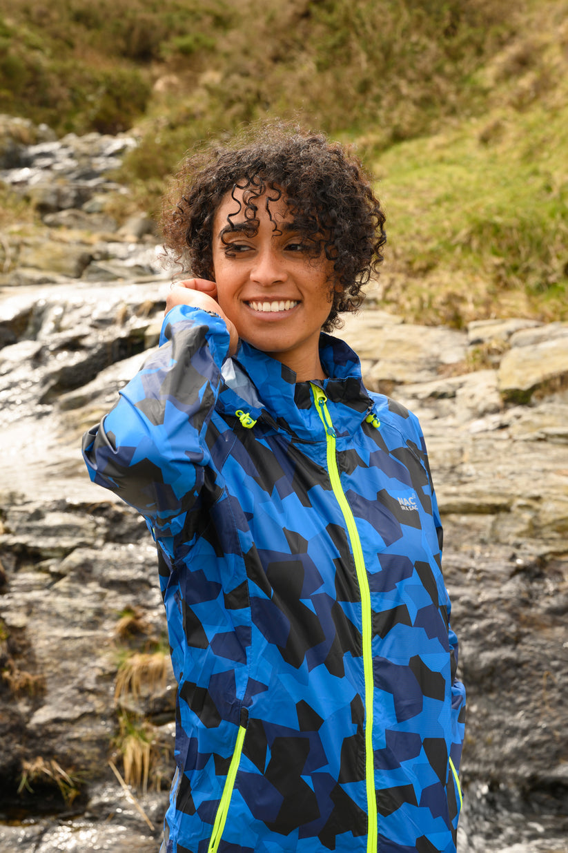 Blue Camo Mac-In-A -Sac Origin II Rain Coat