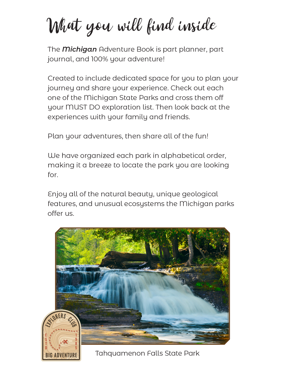 Michigan State Parks - Adventure Planning Journal