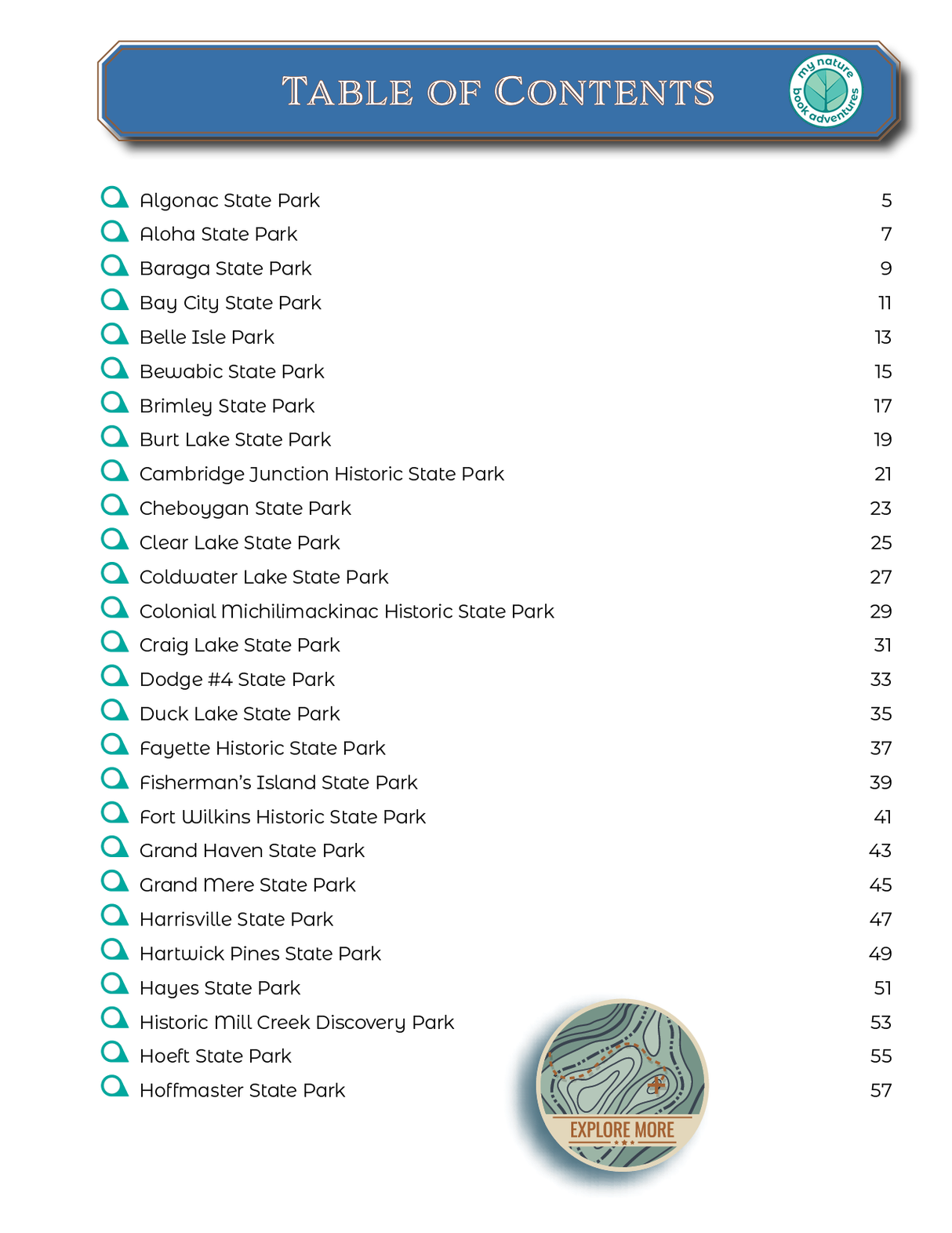 Michigan State Parks - Adventure Planning Journal