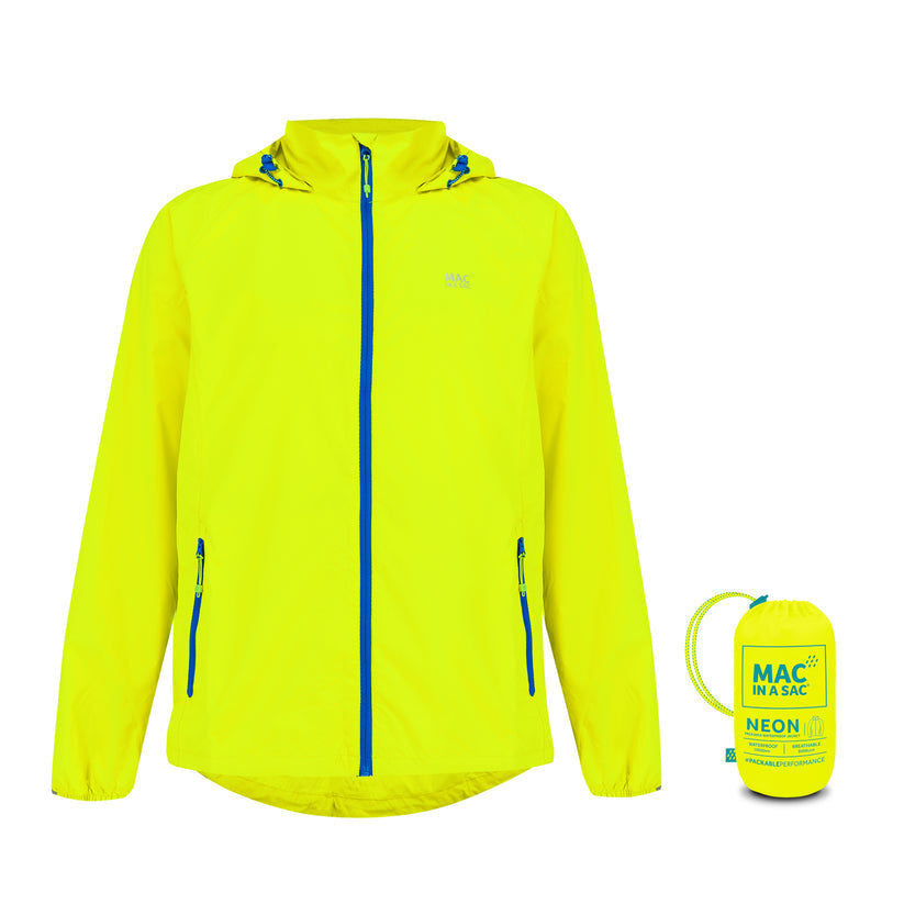 Neon Yellow Mac-In-A -Sac Origin II Rain Coat