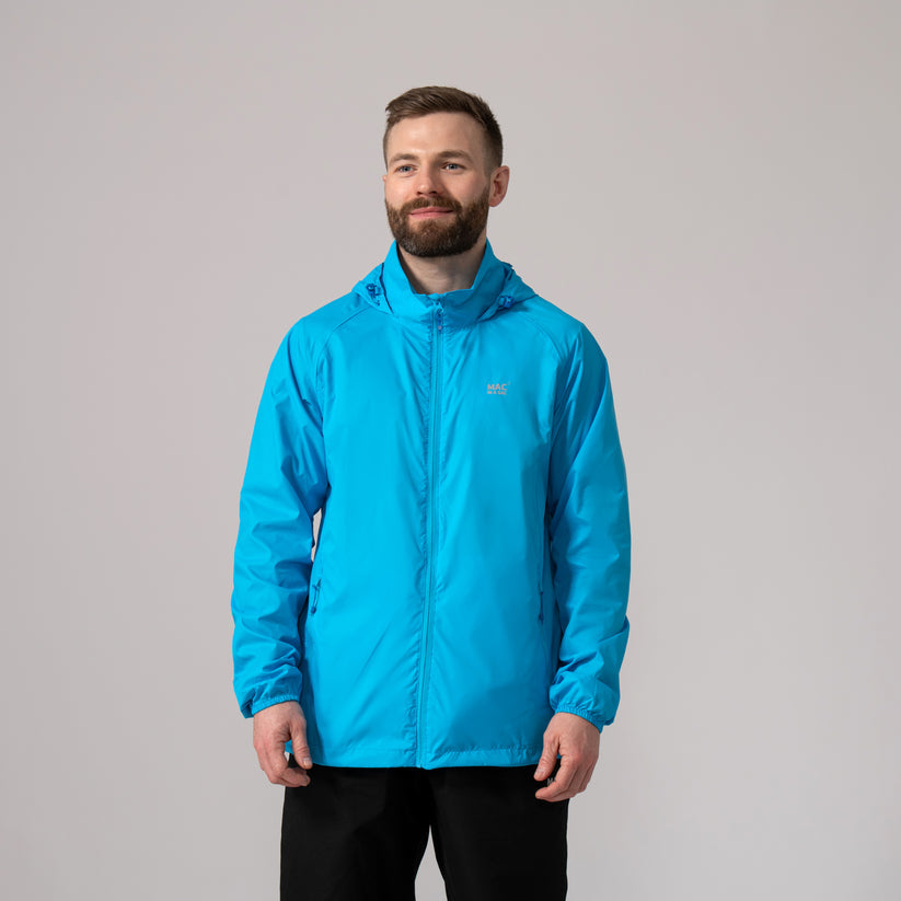 Neon Blue Mac-In-A -Sac Origin II Rain Coat