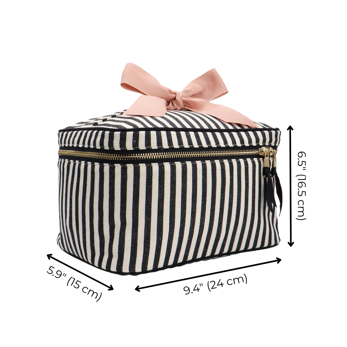 Medium Box Makeup & Toiletry with Insert Organizer – Striped