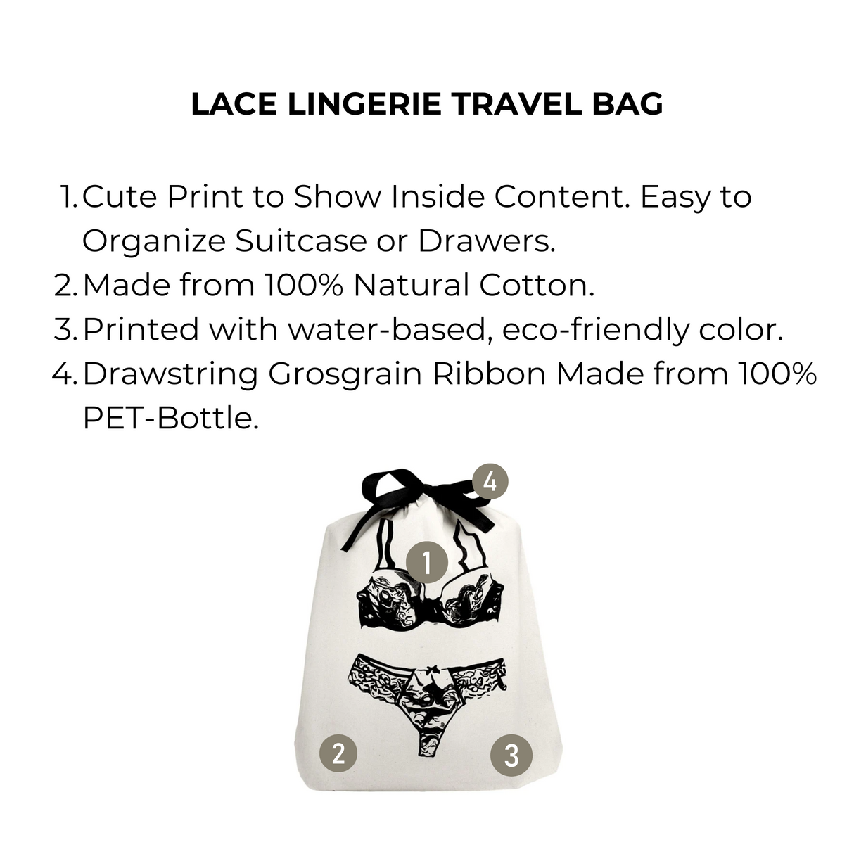 Lace Lingerie Travel Bag – Cream