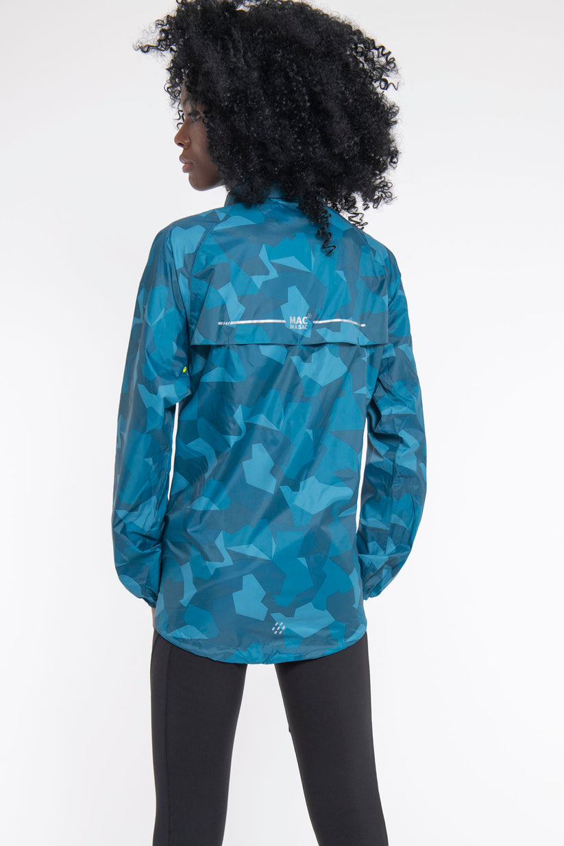 Teal Camo Mac-In-A -Sac Origin II Rain Coat