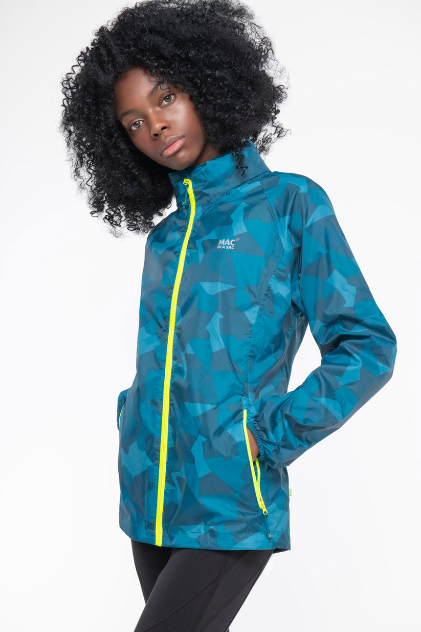 Teal Camo Mac-In-A -Sac Origin II Rain Coat
