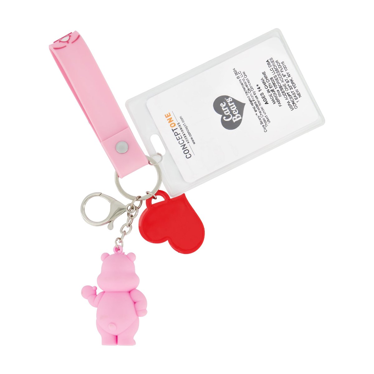 Care Bears Charm Lanyard Keychain and Card Holder Set